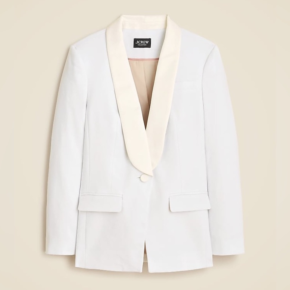 J.Crew Collection Alexandra shawl-collar blazer in stretch linen blend